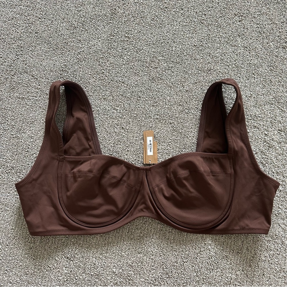 SKIMS Brown Underwire Bikini Top